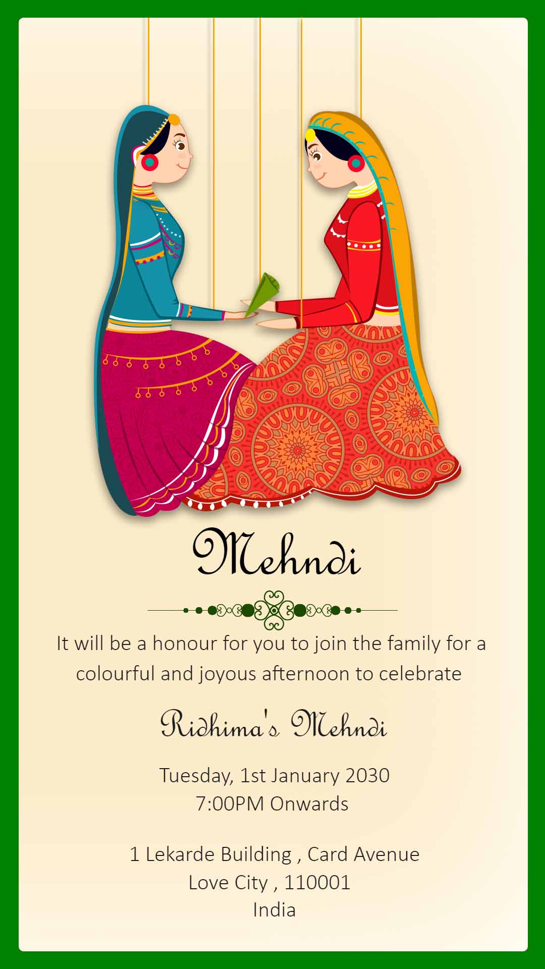 Mehndi E - Invite | Nexus Artwork